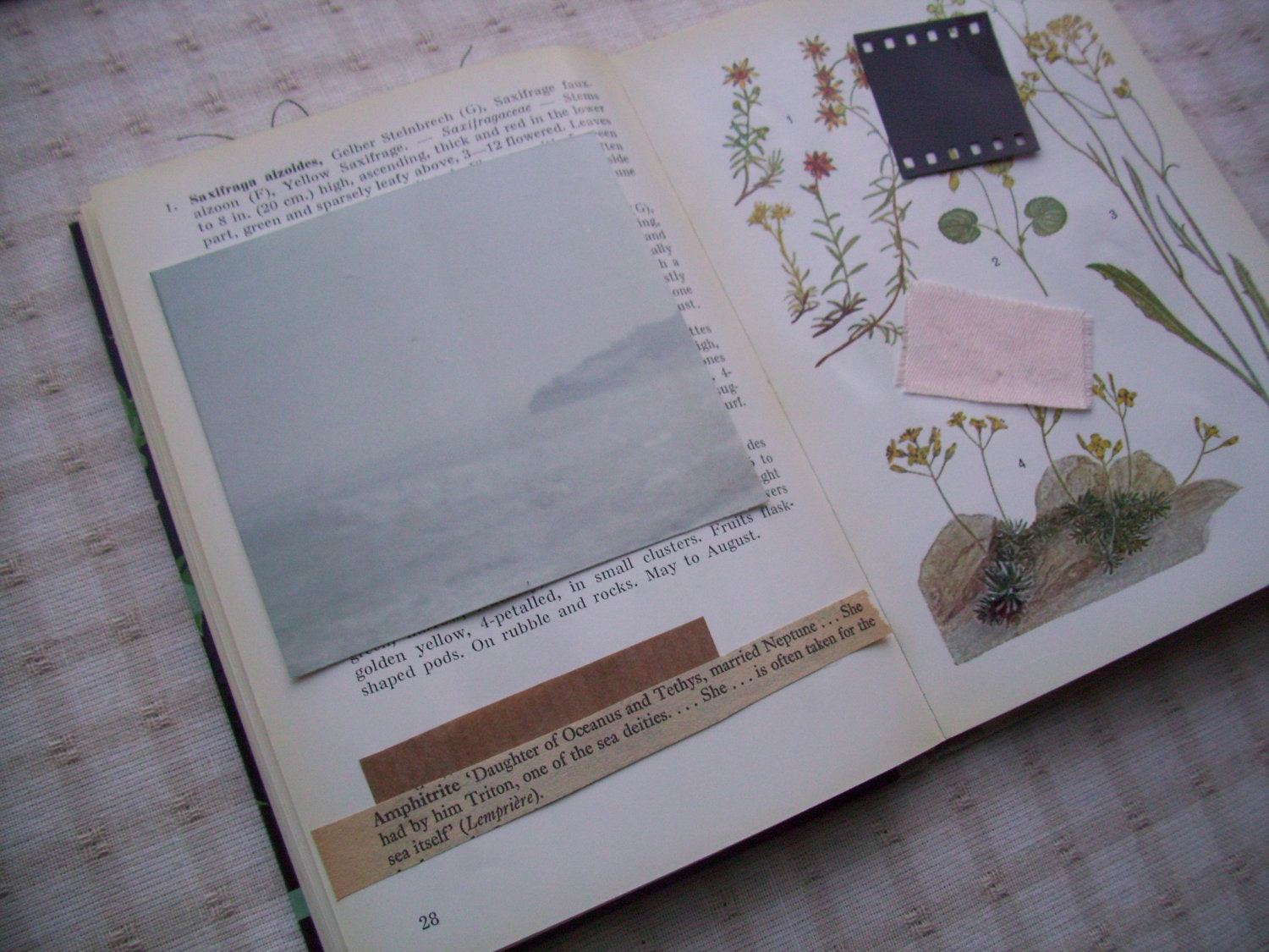 An altered book : Journal of my travels. Complete with original photographs, watercolours, sketches and stitching.