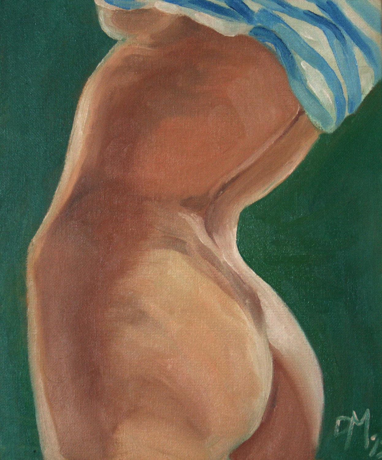 Original Oil Painting Fine Art Calor Female Nude Artistic Pinup Pin Up