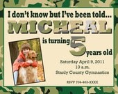 Hunting Camo Birthday Printable Invitation