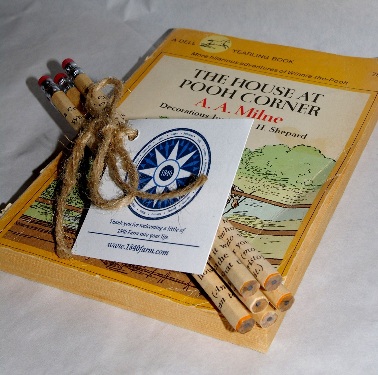 Hand Wrapped Set of Six Pencils - The House at Pooh Corner