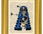Doctor Who Dalek Anatomy Tardis Blue - Dictionary Art Print Vintage Upcycled Antique Book Page no.287