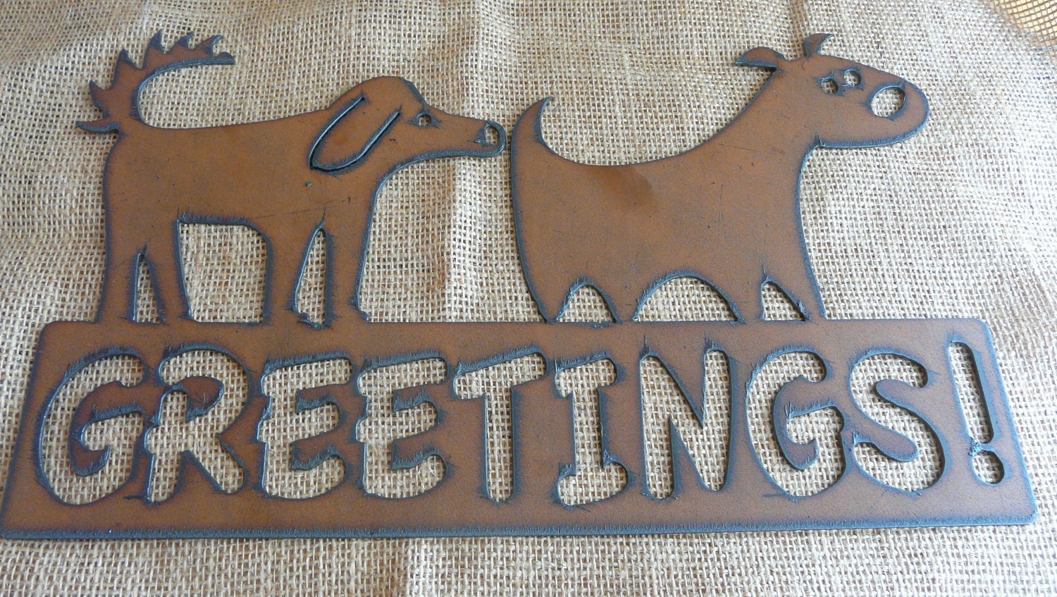 rustic Rusted by Dog TheRusticBarnAZ Recycled signs Rusty lighted Metal  on Rustic Etsy