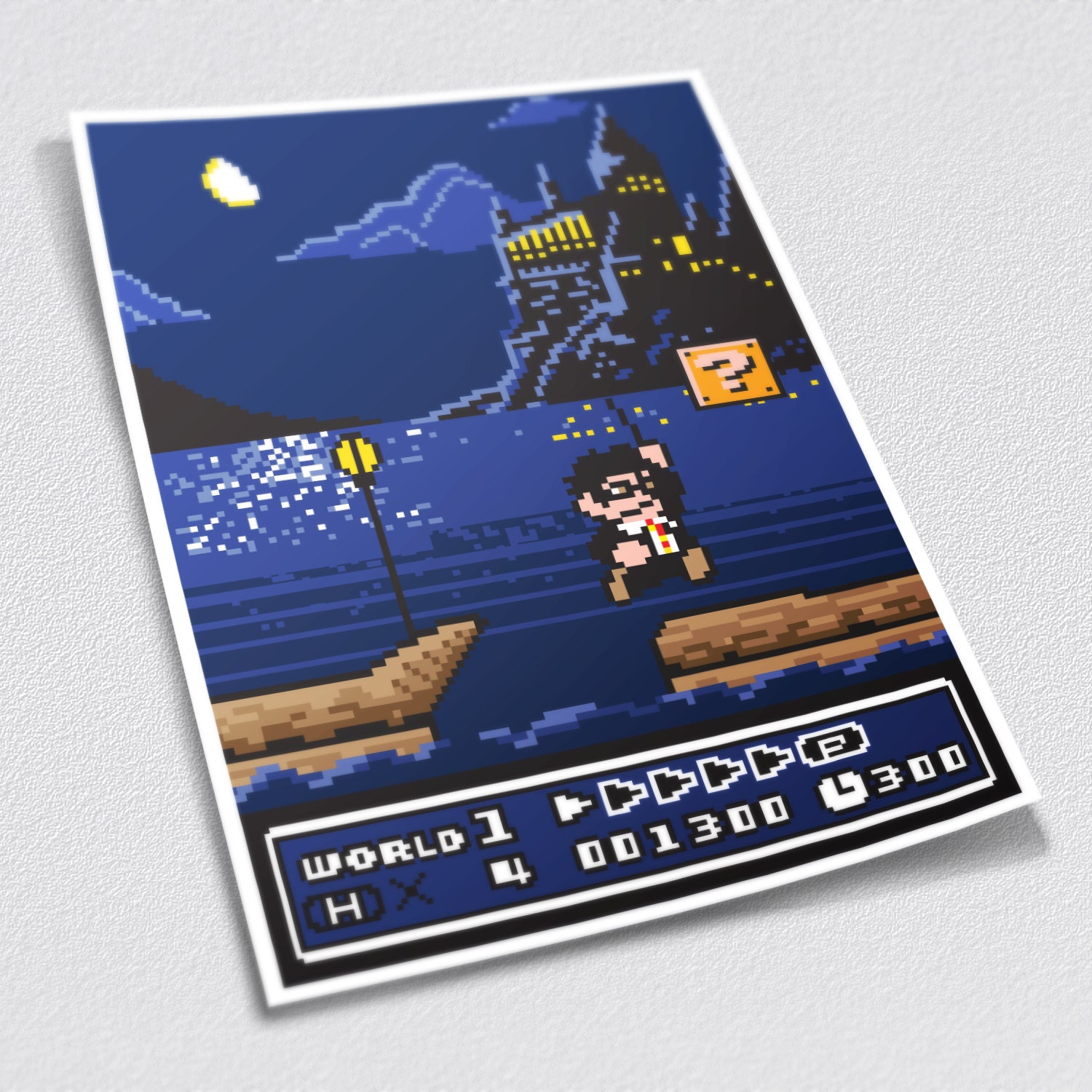 Harry Potter vs Mario 8-Bit Print "Hogwarts 1-1"