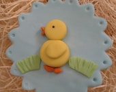 Edible Fondant Cupcake, Cookie Toppers - Cute Little Chick