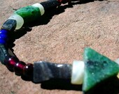 Ruby in Zoisite, Grey Agate and Garnet necklace