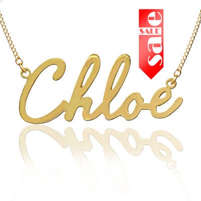 Order NAME of YOUR choice on 24K Gold over Sterling Silver Personalized Name Necklace -NP30541-gpss