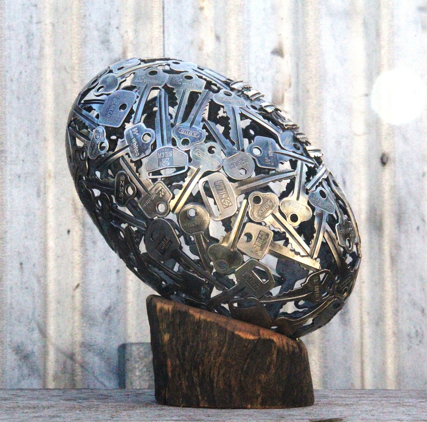 Australian Rules Football Key sculpture, Metal sculpture ornament