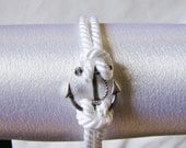 Nautical White Rope Anchor Bracelet