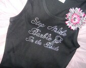 1  Barbie Doll Glitz theme wedding Rhinestone Iron On Transfer : Bride Bridesmaid Hot fix DIY for tank tops, tee shirts, tote bags, etc