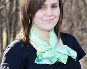 Green Hand Painted Silk Scarf
