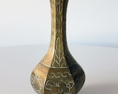 Ornate brass floral vase