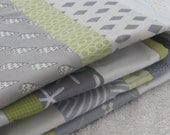 cot baby crib modern quilt grey green boy girl handmade nursery decor