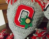 OHIO STATE Fanhawk Mohawk  Scarlet and Grey with Block O All Sizes Available Size 0-3 months