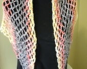 Triangle Scarf / Wrap / Shawl - "Daybreak Colors"  - Gold / Peach / Plum / Coral / Espresso