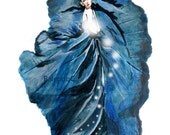Art print of Original ink and pencil drawing and watercolor painting - fragile - 5.8 x 8.3