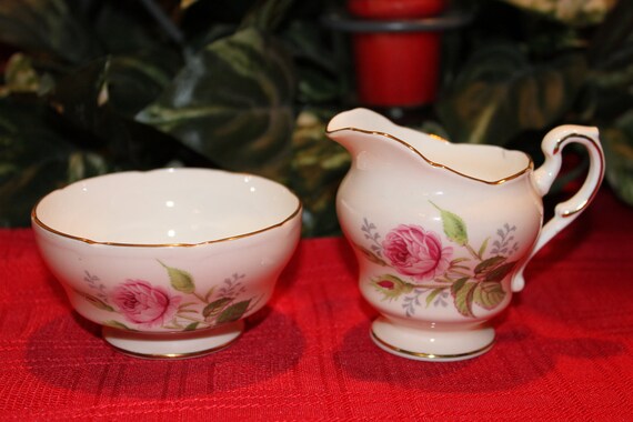 Vintage Paragon Fine English China Cream and Sugar Tea Set