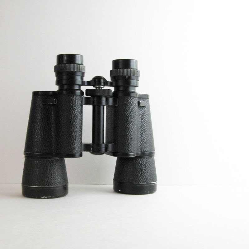 Vintage Three Star Binoculars Triple Tested Coated Lens 7 X 50 With Original Brown Faux Leather Case