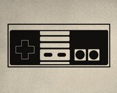 Nintendo Controller Style Silhouette Graphic Iron On Tote Bag Pillow Sheet Burlap Transfer Gaming Retro Console  Digital Download No. 7