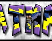 Super Heros 2- Personalized Name/Word Wall Hanging for Kids, Boys, Children's, Teens, Guys, or Man Cave Room
