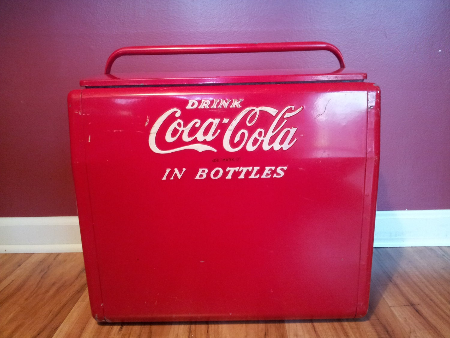 Vintage Coca Cola Cooler and 6 Pack Bottle Carrier
