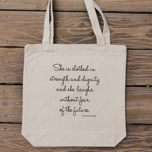 Canvas Tote Bag - Proverbs 31 - Christian Tote