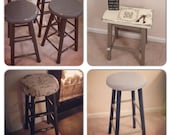 Custom designed shabby chic bar stools