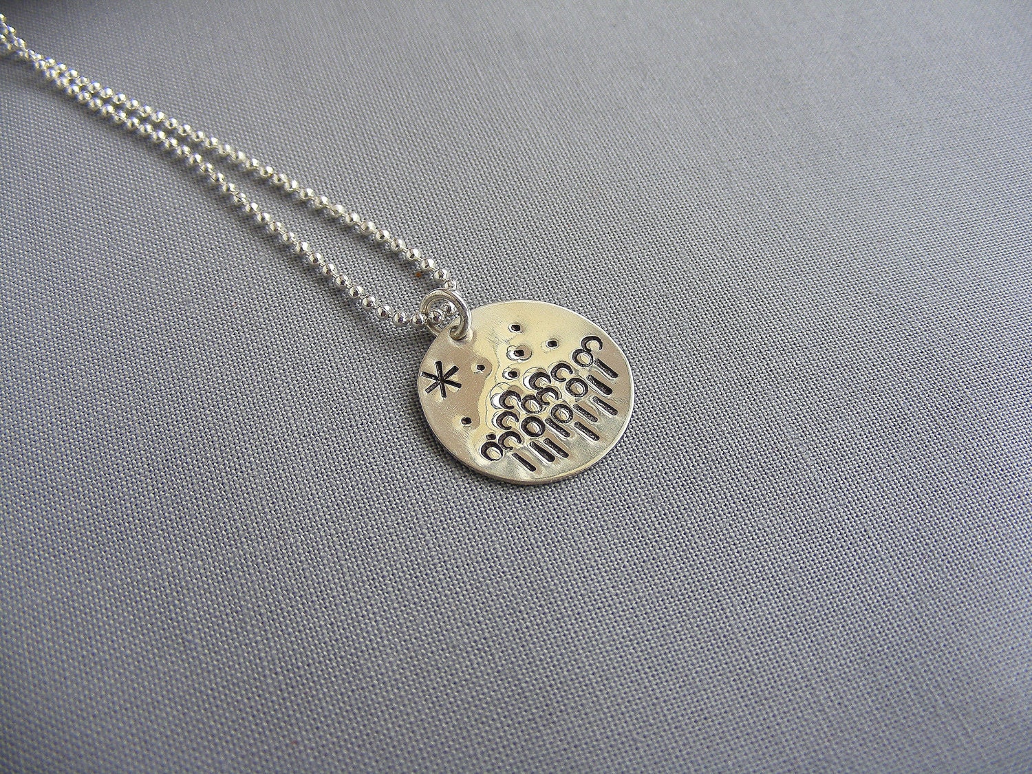 Dandelion Flowers with Sun Sterling Silver Pendant, Hand Stamped Charm Necklace Women's Jewelry Gift