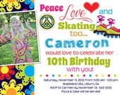 Peace Love and Roller Skating Birthday Party Invitation Il_170x135