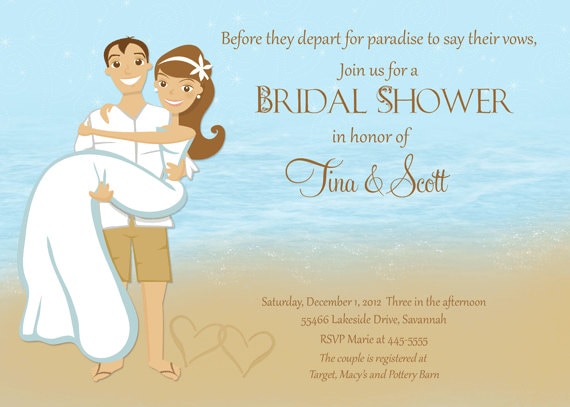 Beach Couple Shower Bridal Shower Invitation - Printable Il_570xn