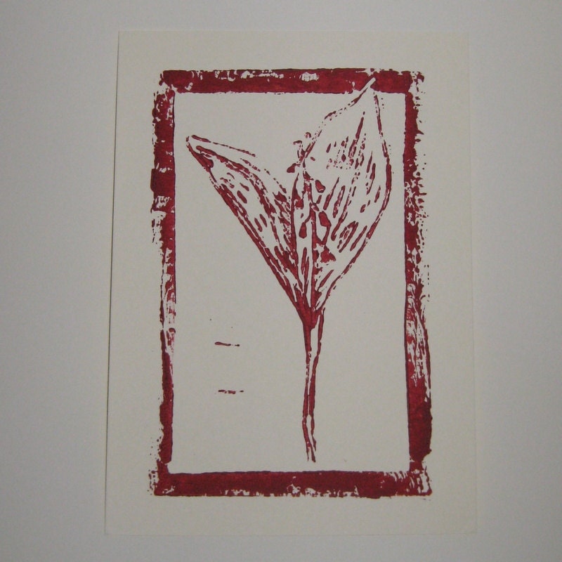 Lily Of The Valley - Convallaria Majalis- hand-pulled linocut