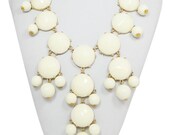HOT SALE Milk White Bubble Necklace,Statement Neckalce,Handmade Bib Necklace-115198199