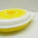 Vintage Pyrex 1.5 Qt Divided Casserole Dish Bright Yellow Sunflower Pattern
