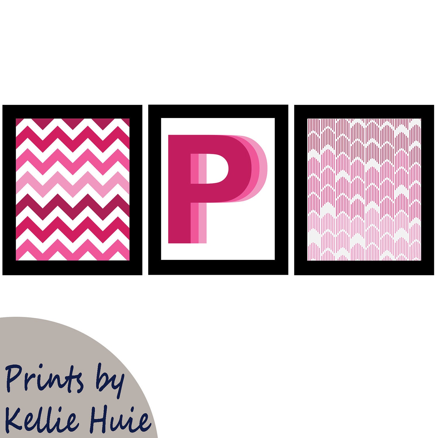 Modern Wall Art / Geo Geometric Chevron Stripes Herringbone Scalloped Urban Ombre Monogram  / Home Décor / Set of 3 prints / 8 x 10 in