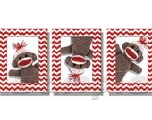 Sock Monkey Art Set of 3 8x10 Art Prints  Sock Monkey Nursery Artwork