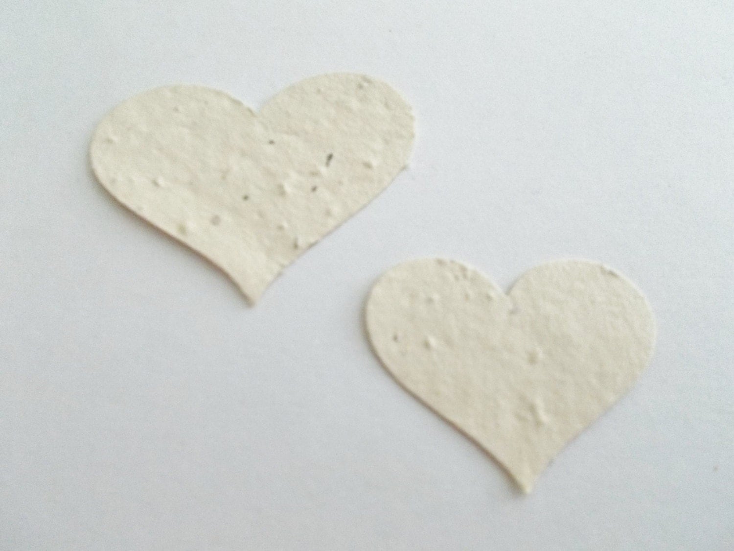 50 Cream Heart Confetti Wedding, Shower and Party Decoration - Eco Friendly Plantable Paper with Wildflowers