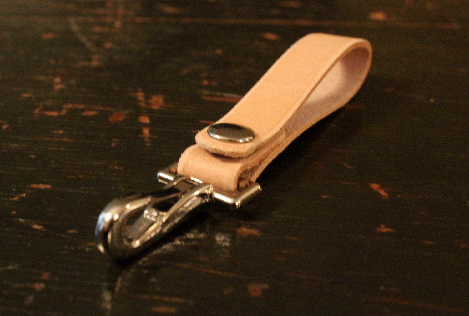 Minimal Slim Leather Lanyard Belt Key Clip