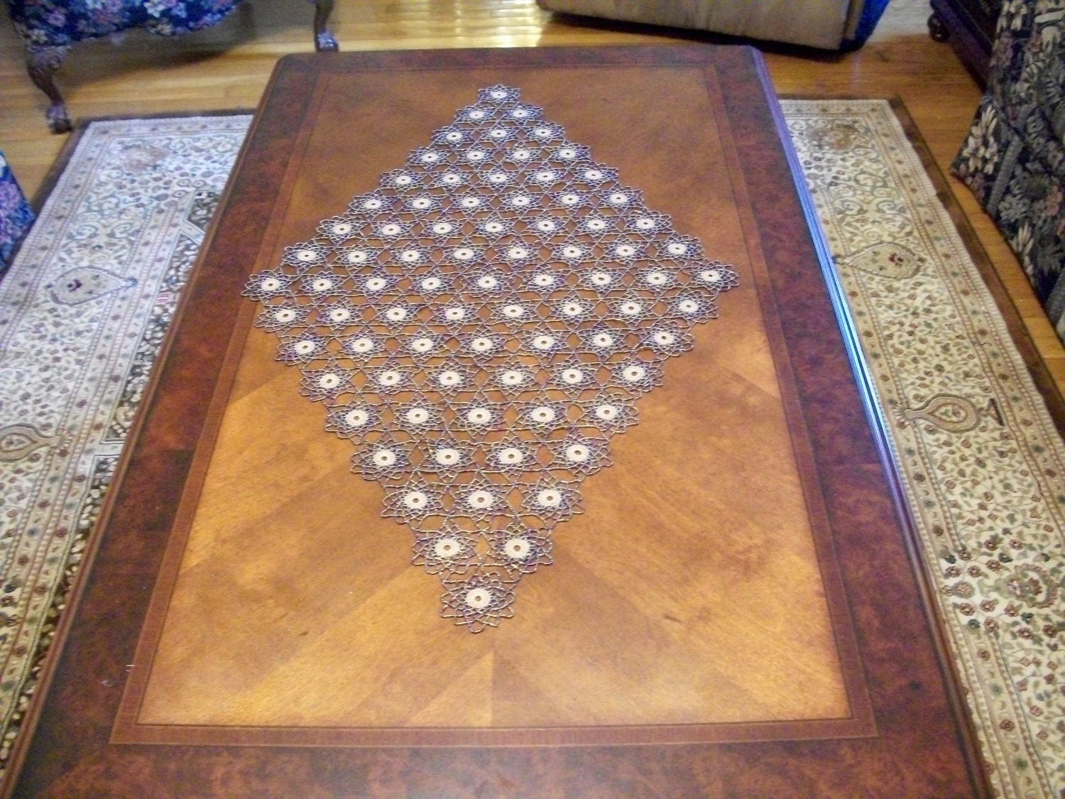 large beaded doily