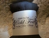 Damask lable, Incase you get "Cold Feet" GRAY color Grooms Wedding favor socks