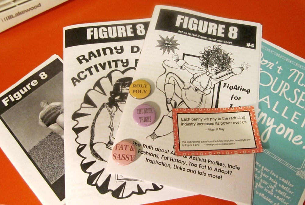 Love Your Body Pack - zines about body acceptance, buttons, positive magnet and 5x7 print