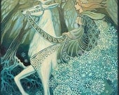 Snow Queen Winter Solstice Yule Goddess 5x7 Greeting Card