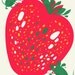 Pink Strawberry Green Mice Screenprint Art Print - Love Friendship Buddies Hand Printed Silkscreen Poster - Good for Kids Rooms & Nursery