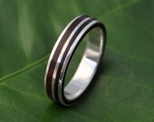 Rayo de Luz Nacascolo Ring - wood ring with recycled sterling silver
