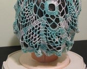 Patterned Crocheted Hair Snood - Decorative Hair Accessory for Costuming or Re-Enactments