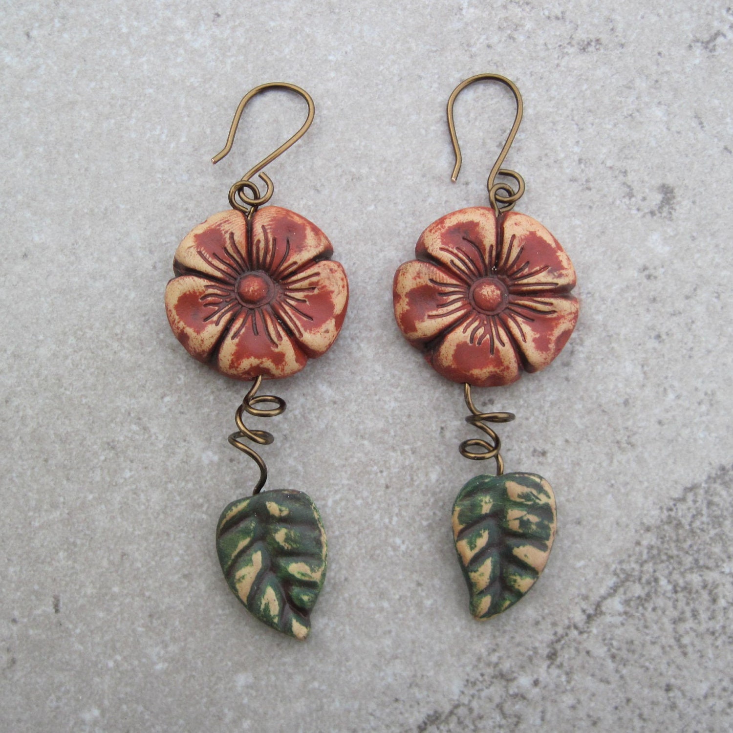 Cayenne Red Wild Flower Earrings