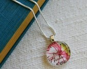SALE Berlin - Glass and Sterling Map Necklace
