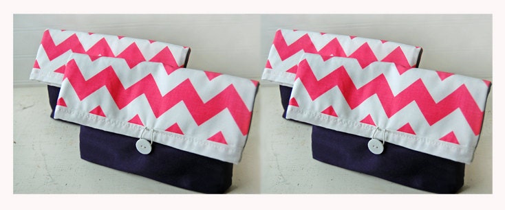 clutch Pink burlap rustic bridal gift ideas bag purse Chevron burlap set 4 5 6  Black Blue red Grey personalized Design Your Own tagt team