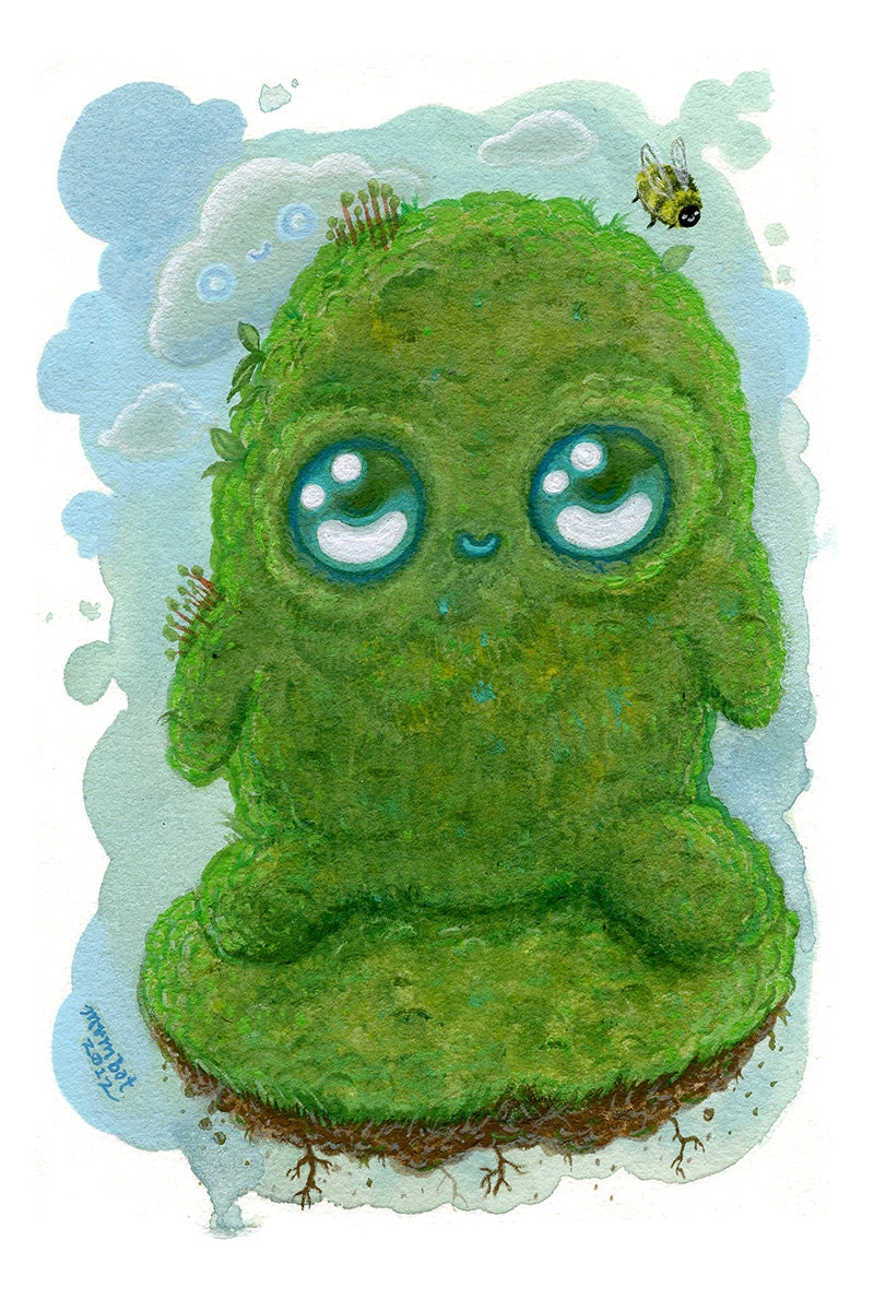 Mossy the Spirit of Moss - Print of original illustration