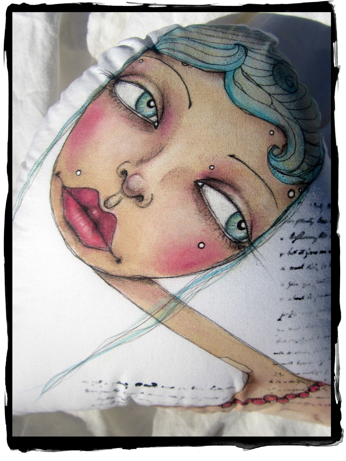 Free-Form Fabric pillow- Girl