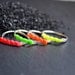 SUMMER NEON Back to roots stacking silver and thread macrame rings, set of three