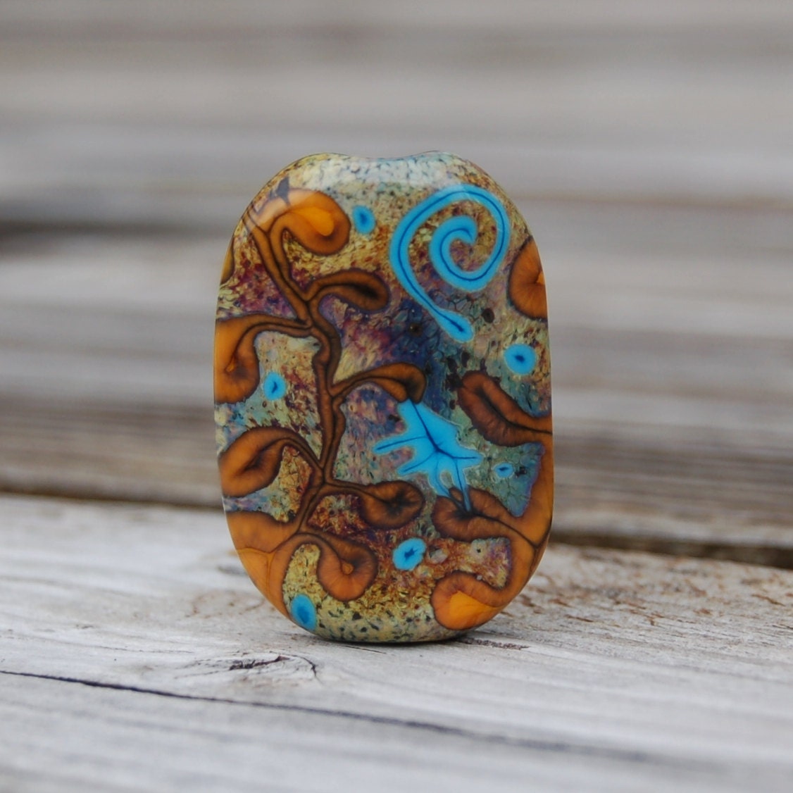SW Garden - 1 Squeezed Focal Bead - K O Lampwork